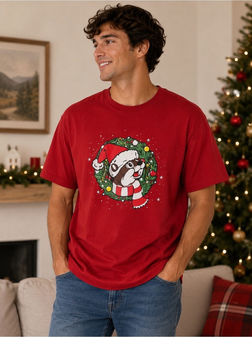 Buc-ees Never Calm Always Bright Christmas t-shirt Unisex XL